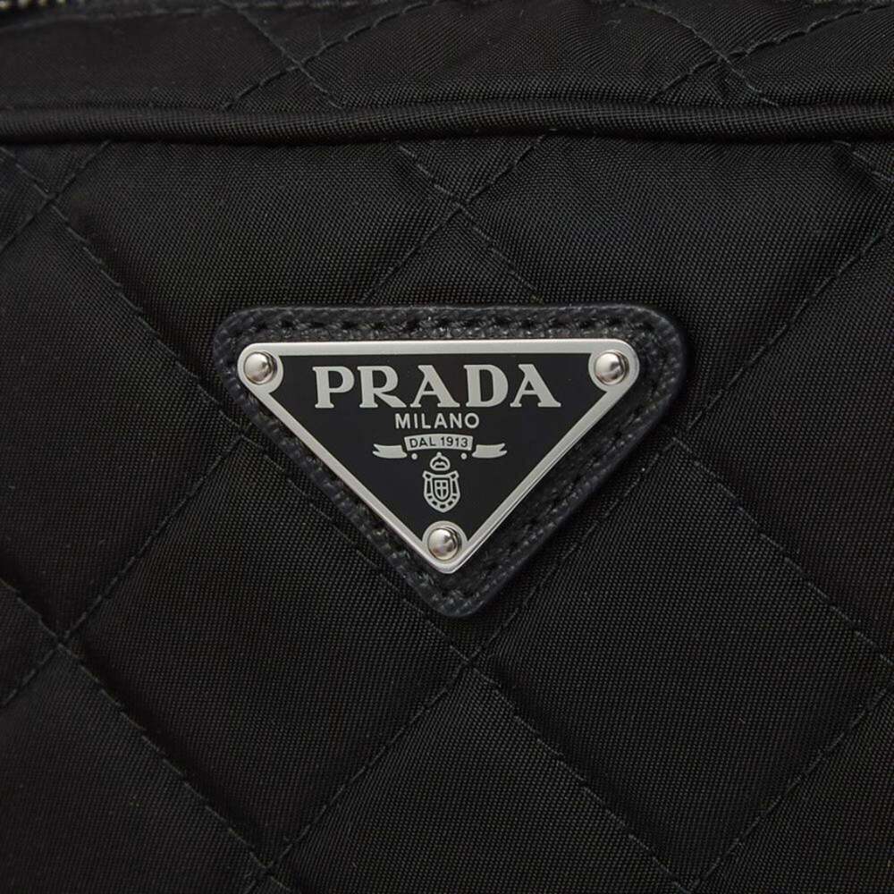 Prada Re-Edtion Nylon Quilted Black Triangle Logo Crossbody - Picture 9 of 10